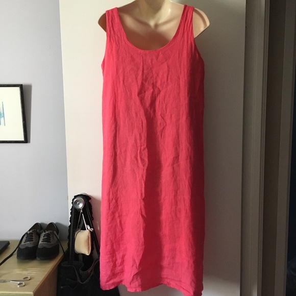 LEMONWOOD Hot Pink Linen Sleeveless Dress S - Picture 3 of 4